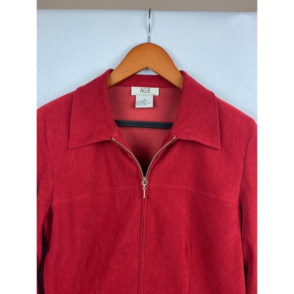 AGB Byer California Red Zip-Up Jacket Womens M Polyester/Spandex - Picture 3 of 4